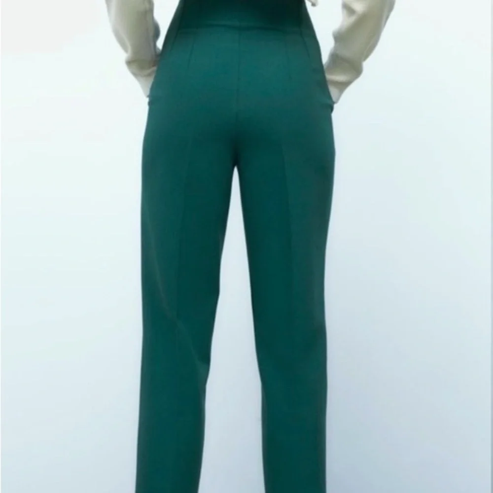 Zara Forest Green High Waisted Pants - Picture 2 of 6
